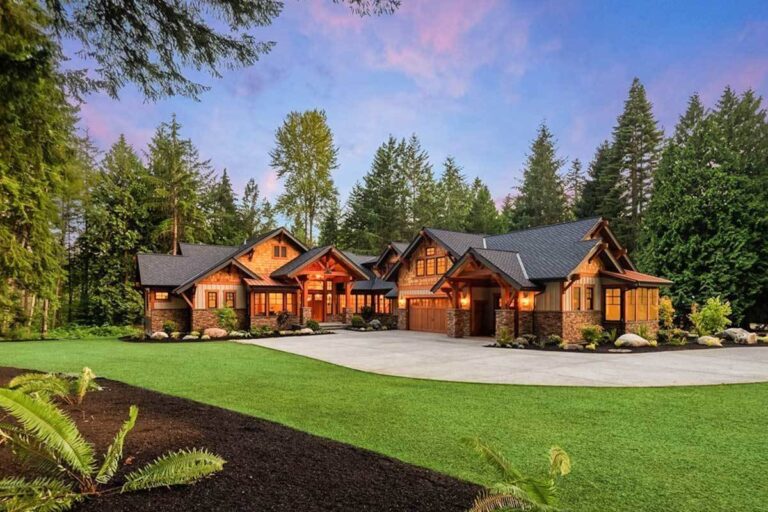 High End Mountain House Plan with Bunkroom (Floor Plan)