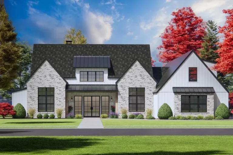 4-Bed Modern Farmhouse Plan Under 2900 Square Feet with Bonus Room Above (Floor Plan)