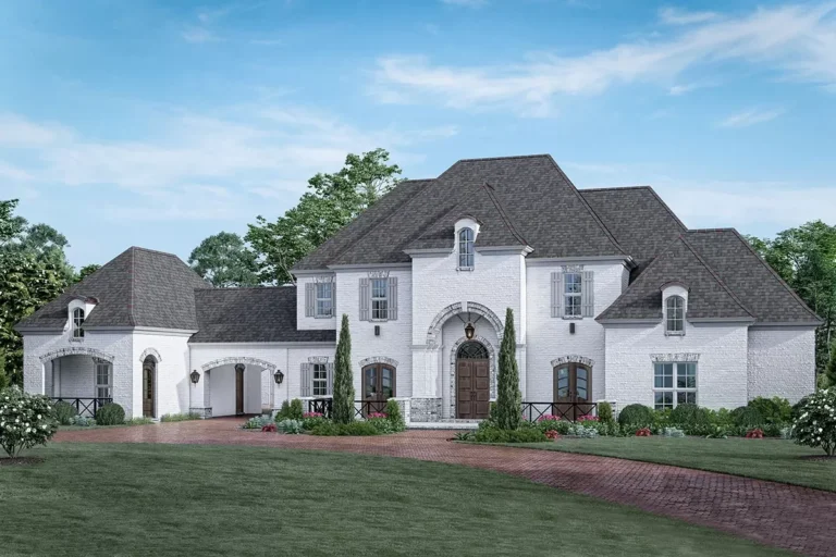 Exclusive Brick-clad House Plan with Mother-in-Law Suite (Floor Plan)