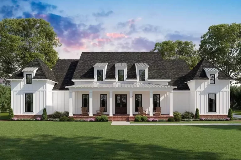 Exclusive Farmhouse Plan with Luxurious Master Suite (Floor Plan)