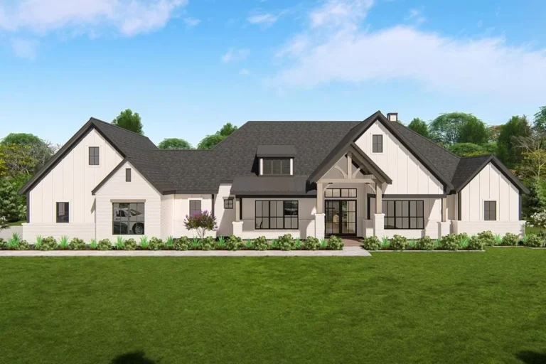 Expanded One-Level New American Craftsman House Plan with Home Office and Game Room (Floor Plan)