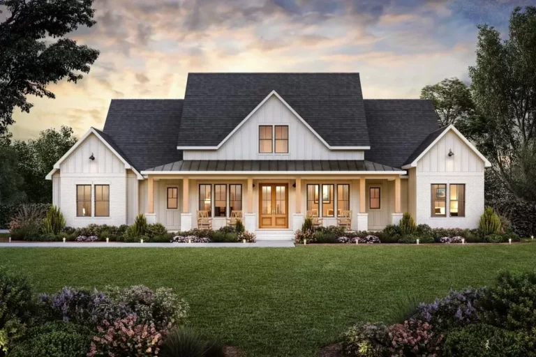 Expanded Perfectly Balanced 4-Bed Modern Farmhouse Plan (Floor Plan)