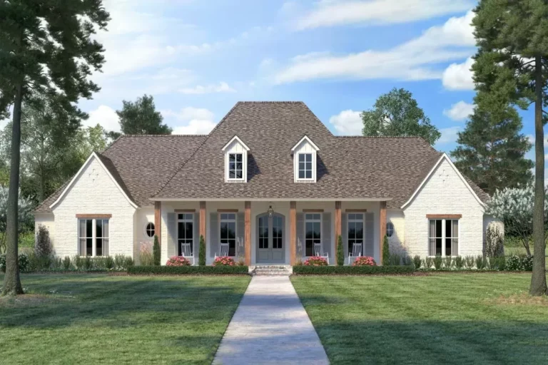 Eye-Catching French Country House Plan with Split Bedrooms – 3273 Sq Ft (Floor Plan)