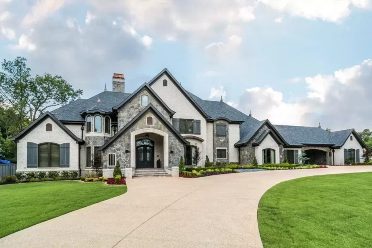 Luxury European House Plan with Upstairs Home Theater and Balcony (Floor Plan)