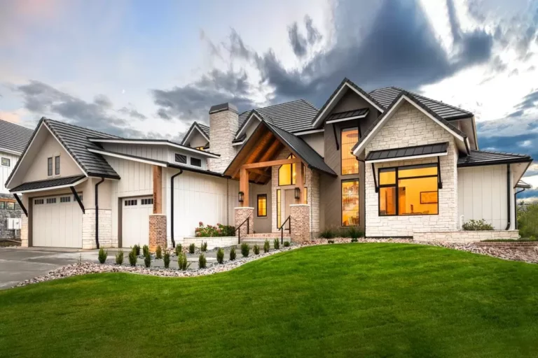 Mountain Craftsman Home Plan with 5-Car Garage (Floor Plan)