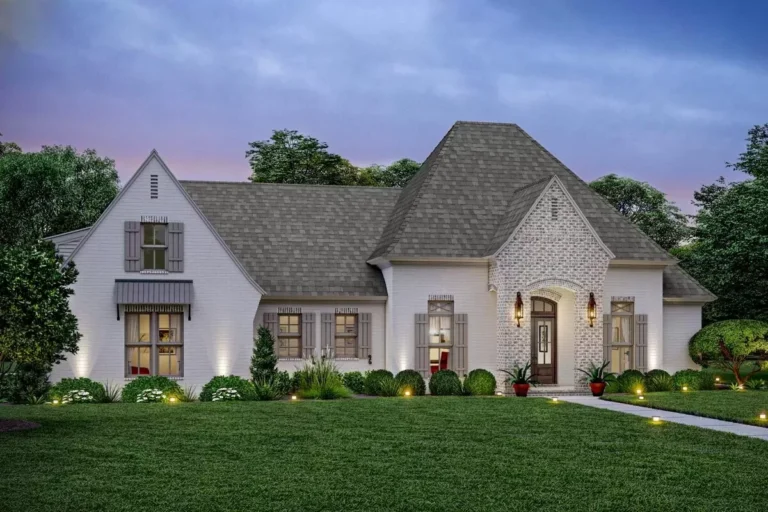 One Level Acadian Home Plan with 4 or 5 Bedrooms (Floor Plan)