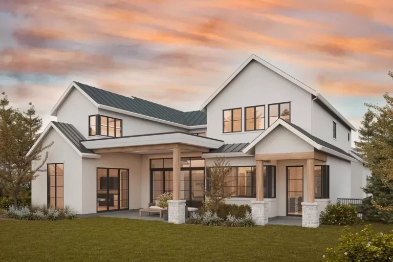 Transitional 5-Bed Farmhouse with Optional Lower Level In-Law Suite (Floor Plan)