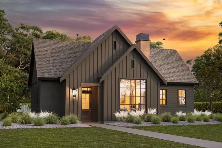 2-Bed Cottage Plan with Vaulted Living Space (Floor Plan)