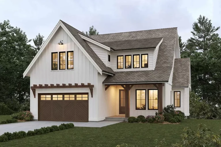 2-Story New American House Plan with Upstairs Laundry (Floor Plan)