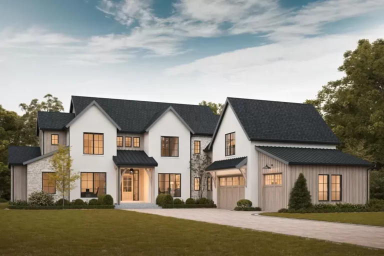 2-Story Transitional House Plan with Main Floor Master Bedroom (Floor Plan)