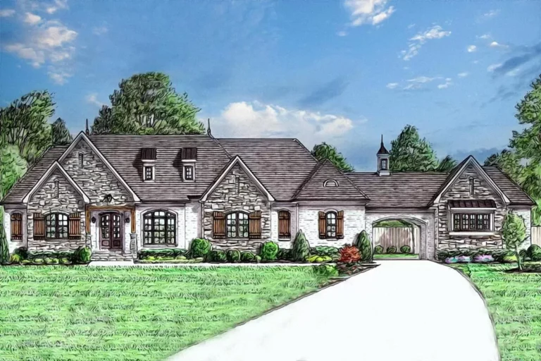 3-Bed Timeless European House Plan (Floor Plan)