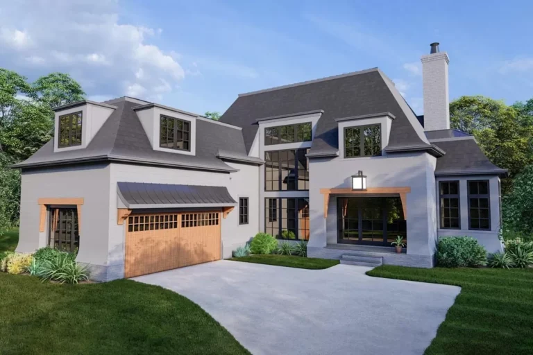 3709 Square Foot Transitional House Plan with Home Office and Play Room (Floor Plan)