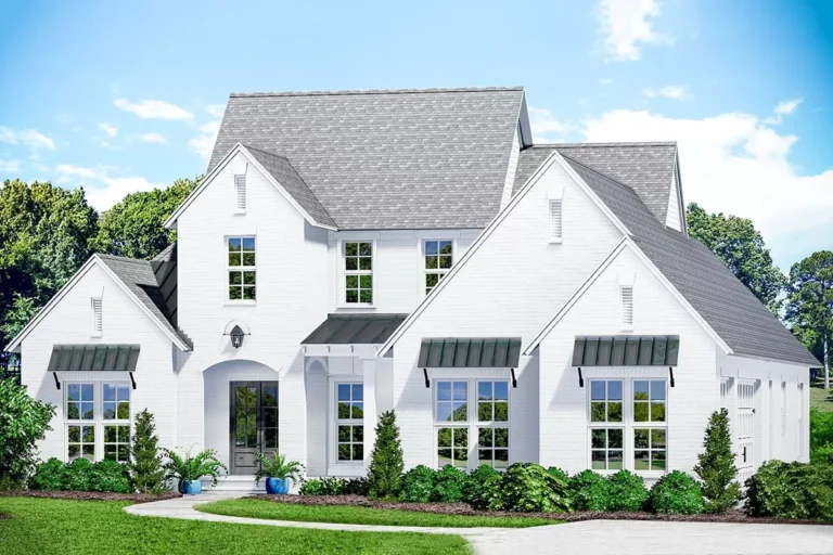 4-Bed Southern Home Plan with Cabana Porch (Floor Plan)
