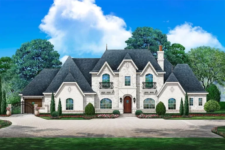 5-Bed French Country Home Plan with Over 4,100 Square Feet of Living Space (Floor Plan)