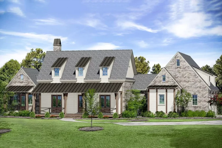 5-Bedroom Farmhouse Plan with Main-Floor Master and Upstairs Children's Den (Floor Plan)