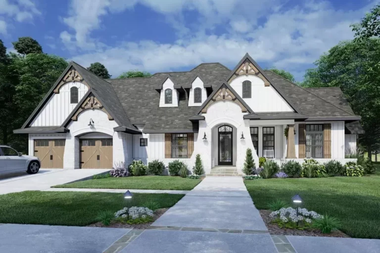 Classic French Country Home Plan with Ample Outdoor Living (Floor Plan)