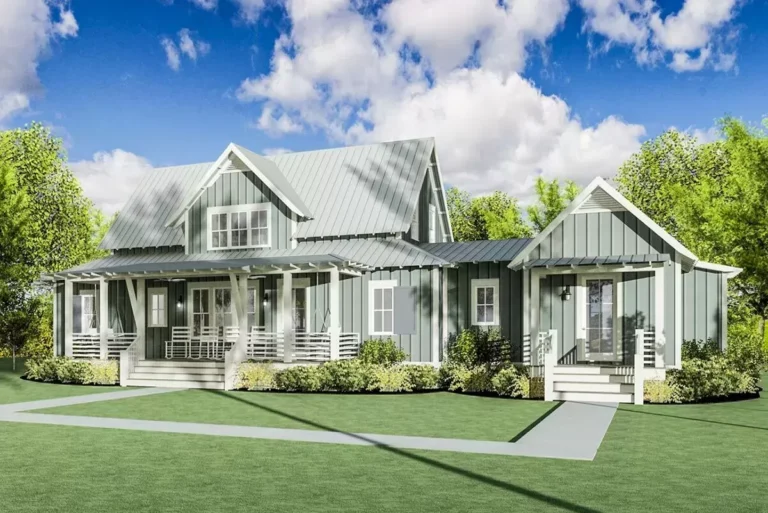 Comfortable Coastal Country Farmhouse with Connected Living Suite (Floor Plan)