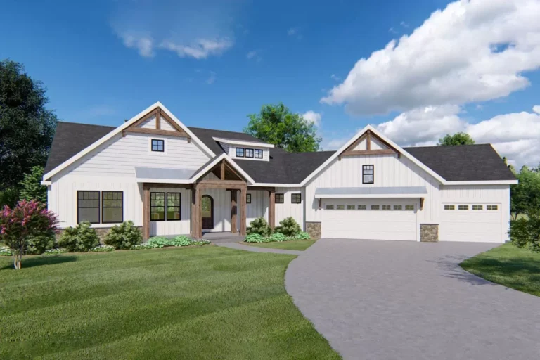 Downsized Exclusive 3-Bed House Plan with Split Bedrooms (Floor Plan)