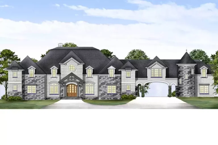 European Castle with Two-Story Master Closet (Floor Plan)