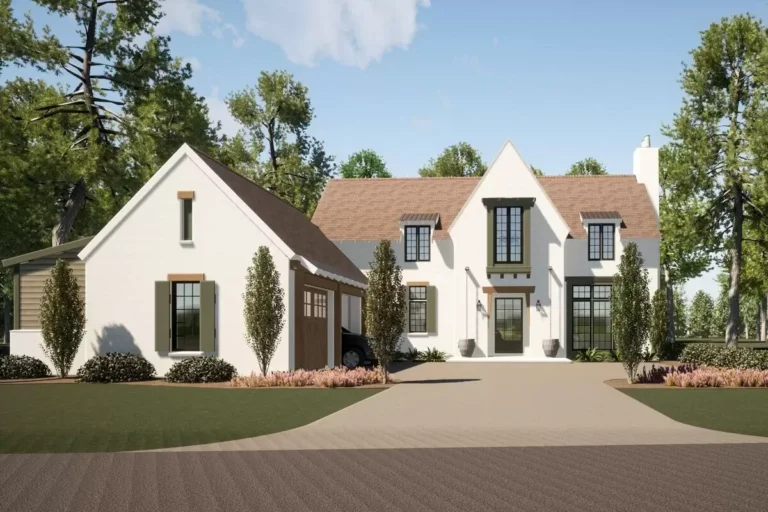Exclusive 2-Story Modern Cottage Home Plan with Main-floor Master Bedroom (Floor Plan)