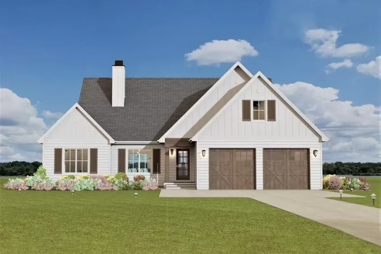 Exclusive 3-Bed New American House Plan with Vaulted Great Room and Bonus Expansion (Floor Plan)