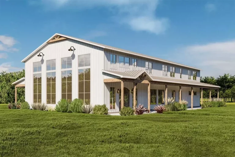 Exclusive Barndominium Plan with Wraparound Porch (Floor Plan)