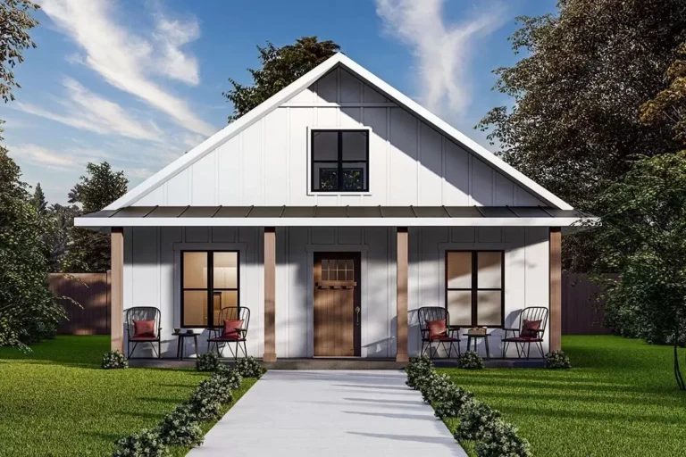 Exclusive Compact Cottage Plan with Front and Rear Porches (Floor Plan)