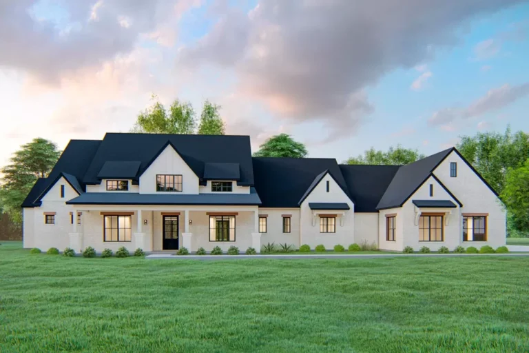 Exclusive Hill Country Home Plan with Study and Large Covered Porch (Floor Plan)