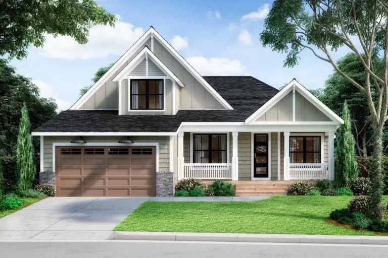 Exclusive New American Craftsman House Plan with Optional Finished Lower Level (Floor Plan)