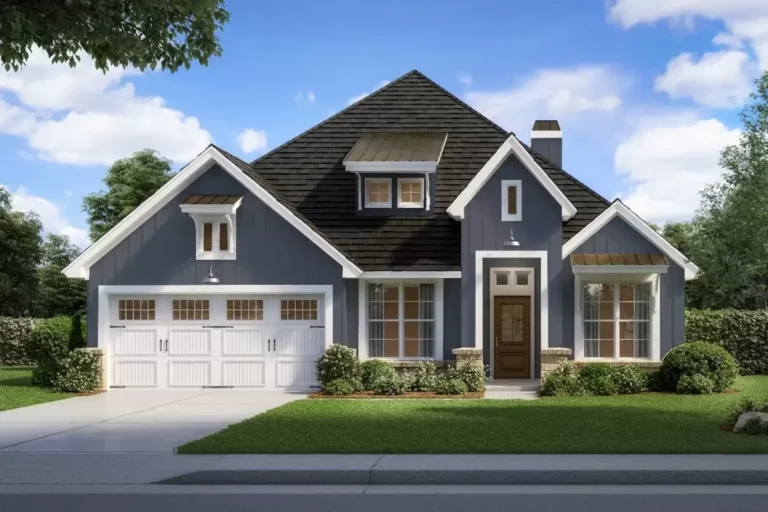 Exclusive One-Level Home Plan with Study and Garage Workshop – 1888 Sq Ft (Floor Plan)