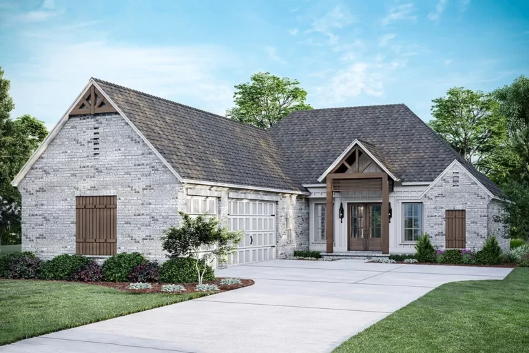 Exclusive One-level House Plan with Split Bedrooms and a Pocket Office (Floor Plan)