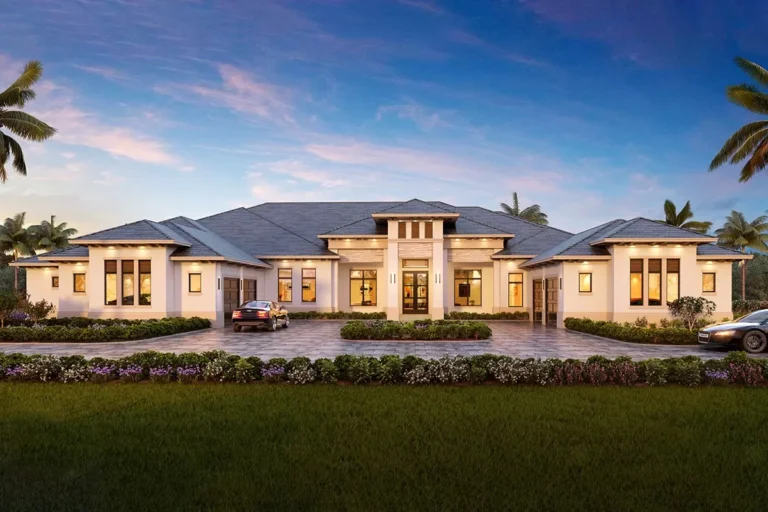 Luxury Mediterranean Home Plan for Indoor Outdoor Living (Floor Plan)