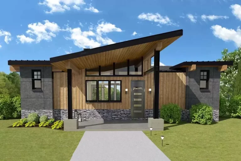Modern Home Plan Designed with a Rear Sloping Lot in Mind (Floor Plan)