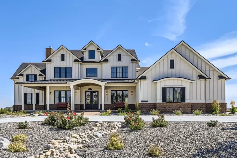 Spacious Modern Farmhouse Plan with Finished Walkout Basement (Floor Plan)