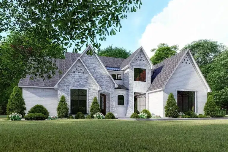 Stunning French Country House Plan with Split Beds – 2641 Sq Ft (Floor Plan)