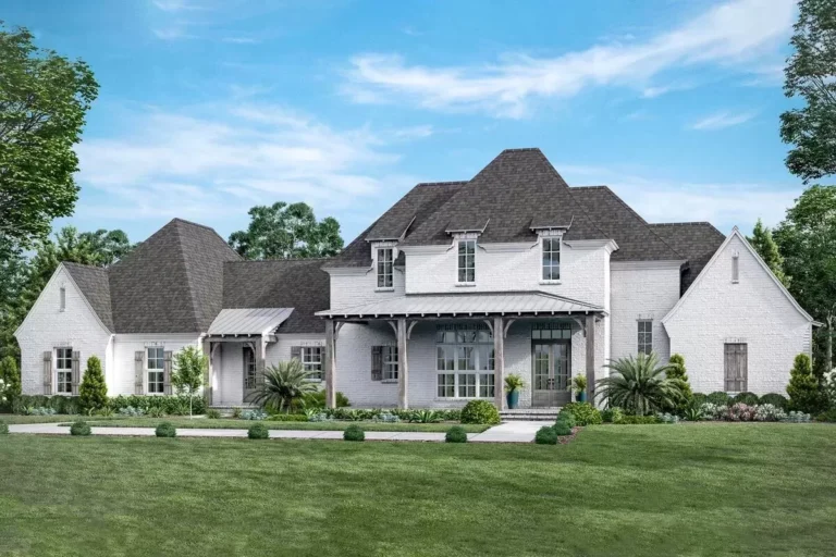 Two-story French Country Home Plan with Home Office and Children's Den (Floor Plan)