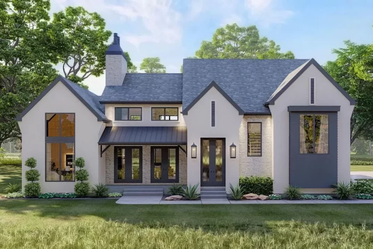 4-Bed Modern-style Cottage with Laundry on Both Floors (Floor Plan)