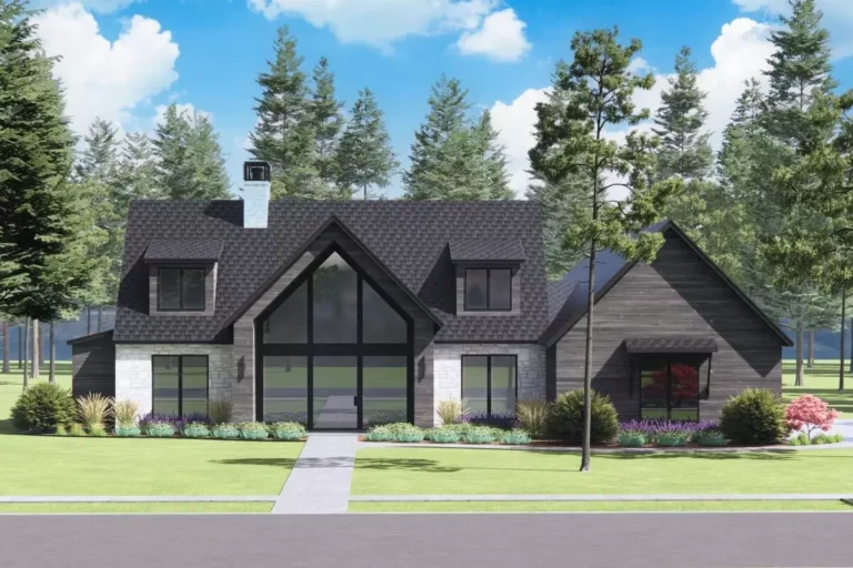 4-Bed Scandinavian Farmhouse Plan with Vaulted Dining and Great Room (Floor Plan)