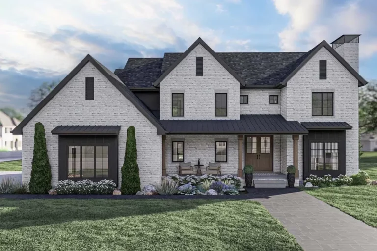 4-Bedroom Transitional House Plan with Second Floor Master Suite – 3,469 Sq. Ft. (Floor Plan)