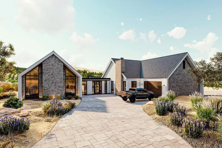 5-Bed Exclusive Modern Home Plan with Two Kitchens and a Pool House (Floor Plan)