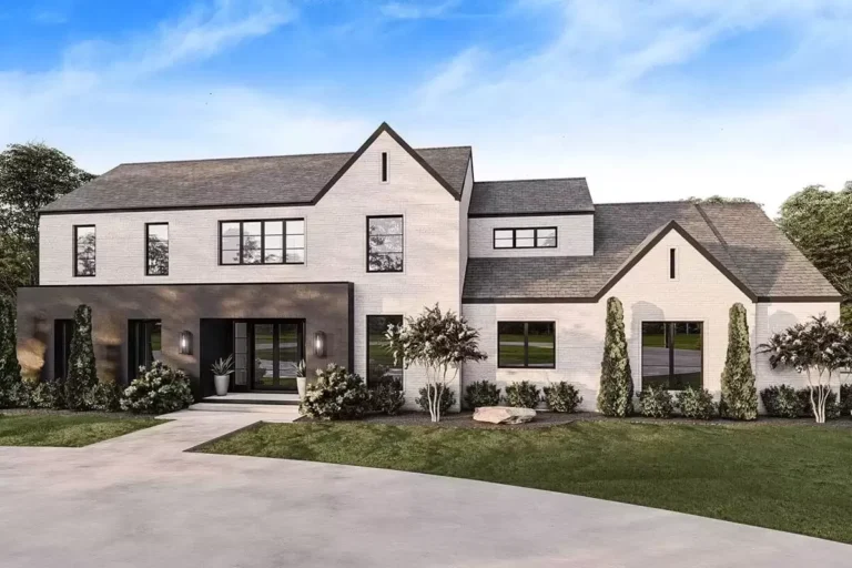 Contemporary Country Home Plan with Main-floor Master Suite and Gym (Floor Plan)