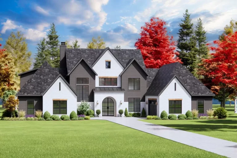 Transitional House Plan with 4 Beds, a Home Office and 4-Car Garage – 4146 Sq Ft (Floor Plan)