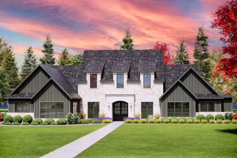 Transitional House Plan with Stone and Board and Batten Exterior – 4130 Sq Ft (Floor Plan)