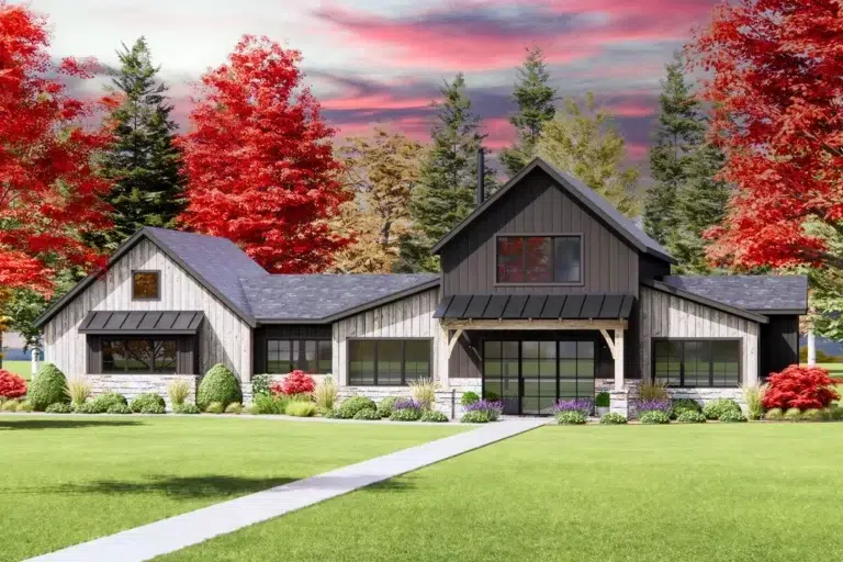 Transitional House Plan with Vaulted Loft with Porch Access – 2562 Sq Ft (Floor Plan)