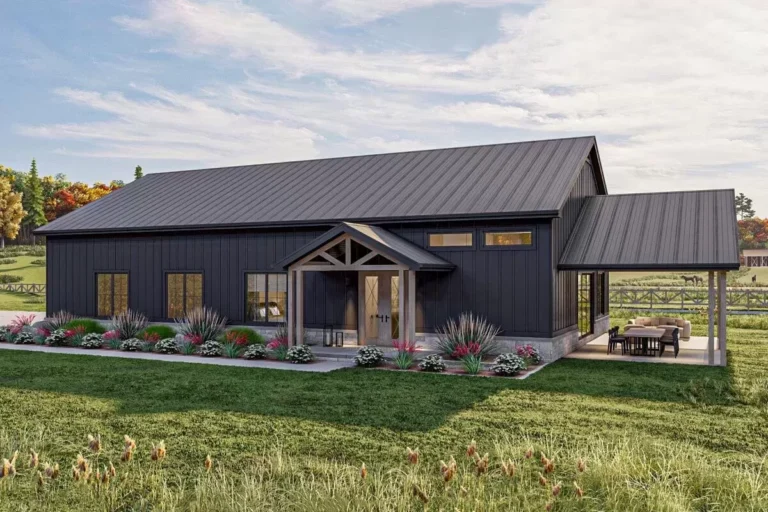 1500 Sq Ft Barndominium-Style House Plan with 2-Beds and an Oversized Garage (Floor Plan)