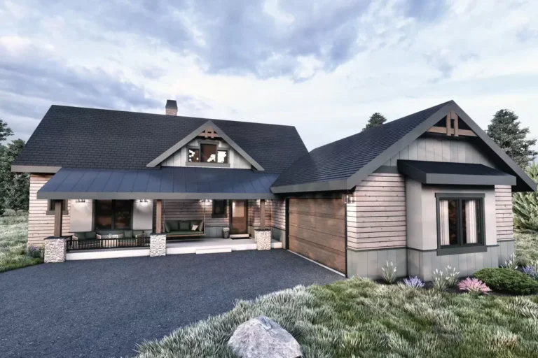 1700 Square Foot Modern Cabin with Oversized 2-Car Garage (Floor Plan)