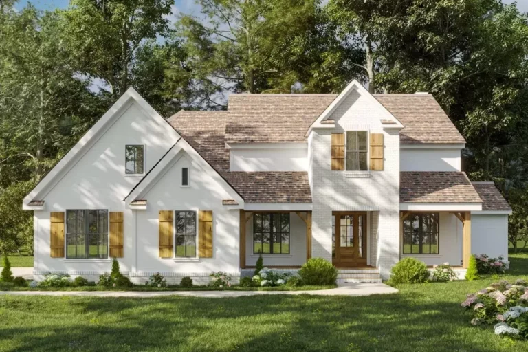 2-Story Country Home Plan with Laundry Access from Master Closet (Floor Plan)