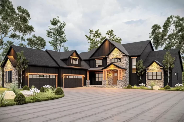 2-Story House Plan Over 4700 Square Feet with Home Office and Main-Level Master Bedroom (Floor Plan)