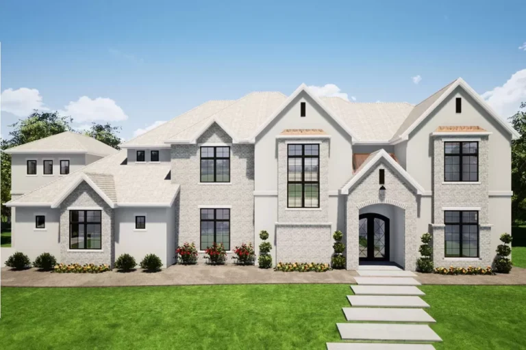 2-Story New Traditional Style Home Plan with Two Story Great Room and Theater Room – 4899 Sq Ft (Floor Plan)