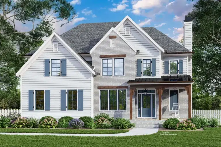 2-Story Traditional Home Plan with Flex Room and Media Room – 2702 Sq Ft (Floor Plan)